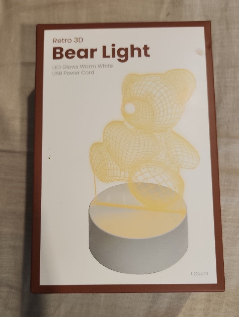 Retro 3D Bear Light - Warm White LED